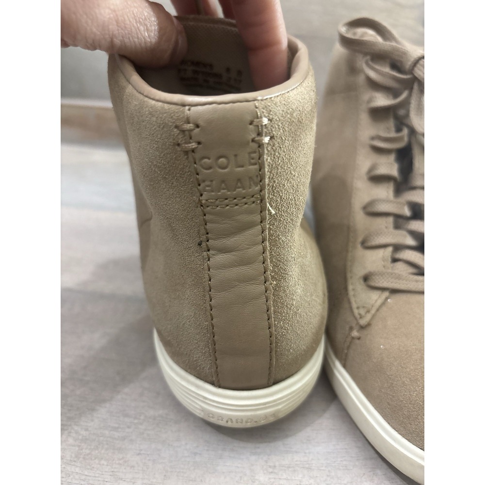 Cole Haan Grand.OS Womens 8 B Taupe Tan Suede High Top Sneakers W10089 - Picture 10 of 11